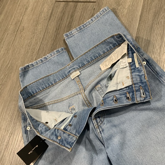 Massimo Dutti Light Wash Straight Leg High Rise 100% Cotton Jeans size 6 NWT - Picture 10 of 13